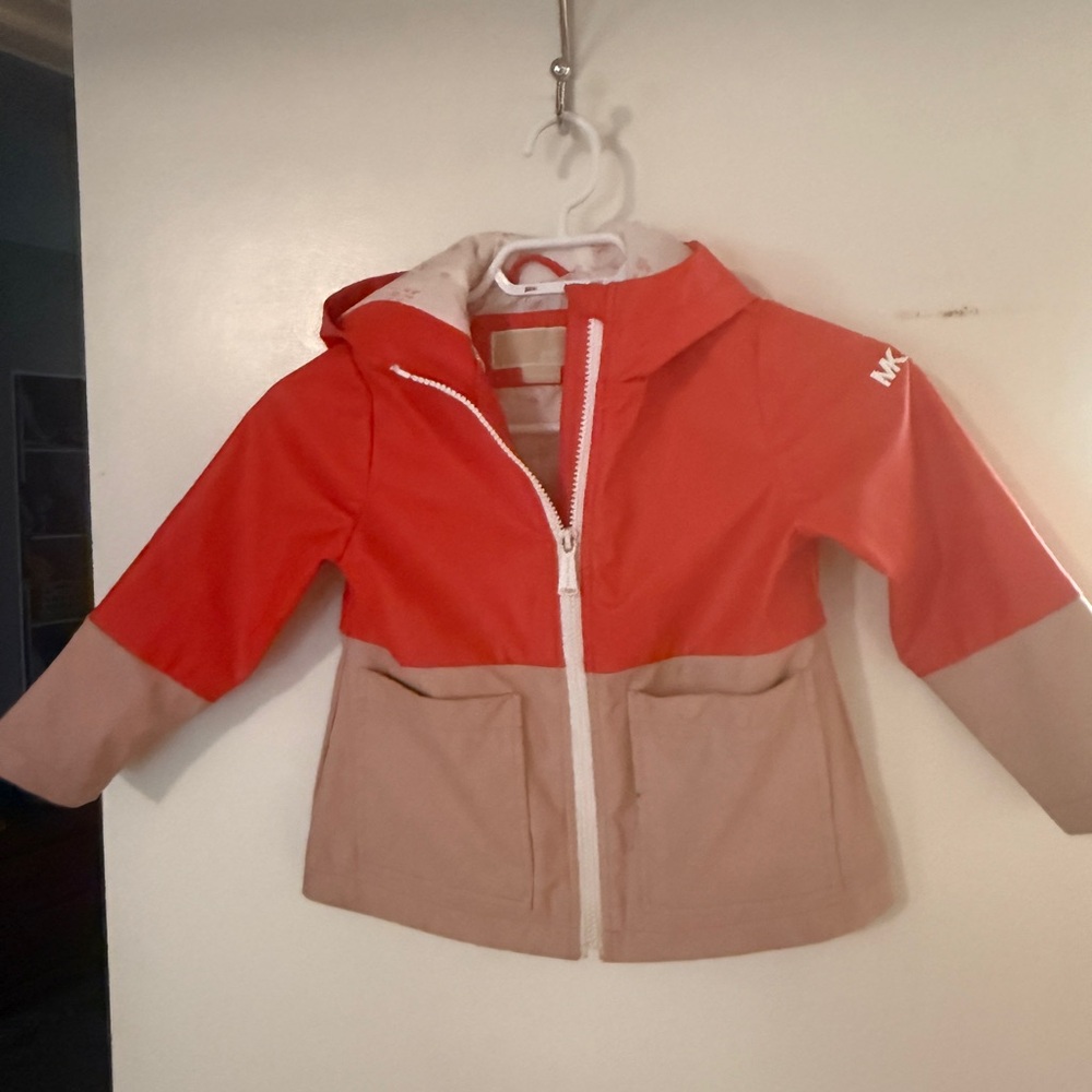 Michael Kors Kids Red and Tan Raincoat